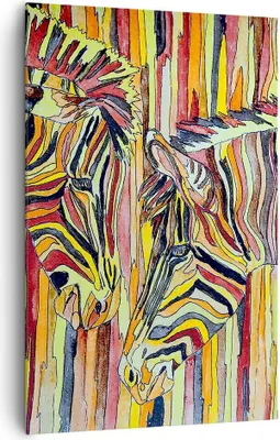 Produktbild von Bild auf Leinwand - Leinwandbild - Einteilig - Zebra Abstraktion - 80x120cm - Wand Bild - Wanddeko - Wandbilder - Leinwanddruck - Wanddekoration - Leinwand bilder - Wandbild - PA80x120-3499