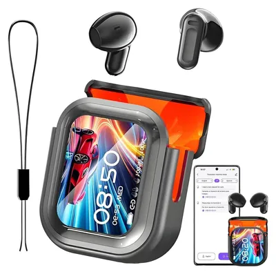 Produktbild von Bluetooth Übersetzer-Ohrhörer – Echtzeit-KI-Übersetzung in 134 Sprachen, mit LCD-Touchscreen, Musik & Anruffunktion, tragbare Translator Earbuds