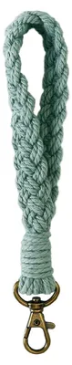 Produktbild von Makramee-Schlüsselanhänger-Armband, kurzes Lanyard, grüne Schlüsselanhänger