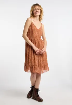 Obrázok produktu pre Šaty značky SAPORTA, dámske, oranžová farba, viacfarebné, veľkosť S