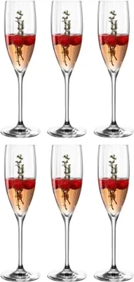 Produktbild von Leonardo Poesia Sektglas 6er Set, spülmaschinengeeignetes Champagnerglas, Höhe 25 cm, 250 ml, 069167