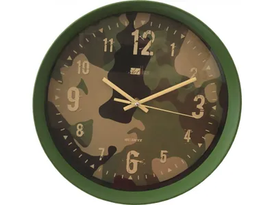 Obrázek produktu pro DUE ESSE, Nástěnné hodiny Art Home maskovací vzor, průměr 28 cm,  zelené