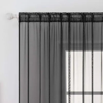 Image de Rideaux fins transparents 145 x 140 cm, élégants pour la chambre à coucher