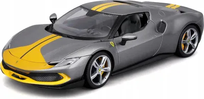 Produktbild von Bburago 18-16017 - Modellauto - Ferrari 296GTB Assetto Fiorano (grau/gelb, Maßstab 1:18)