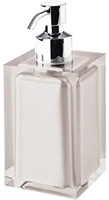 Immagine prodotto di Distributore di sapone da bagno color tortora chiaro, 210 ml, realizzato a mano, materiali di alta qualità