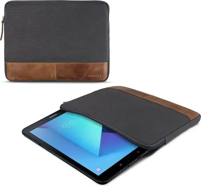 Produktbild von ROYALZ Canvas Tasche für Apple iPad 9.7 2018 Schutz Hülle 9,7 Zoll Tablet Schutztasche Sleeve Case aus Canvas / Leder