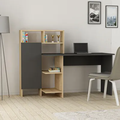 Produktbild von Skye Decor, Bugra - Anthracite, Schreibtische, Anthrazit, 135,9 x 111,8 x 60 cm