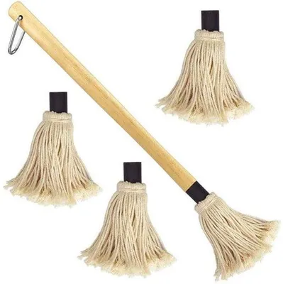 Immagine prodotto di Accessori professionali per barbecue - Spazzola per barbecue - BBQ - con manico in legno e 3 testine di ricambio - per cucinare, arrostire e grigliare