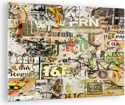 Produktbild von Bilder auf glas - Graffiti modern - 70x50cm - Glasbilder - Wandbilder - Kunstdruck - zum Aufhängen bereit - Wanddekoration aus Glas - Glas Bilder - Wandbild auf Glas - Einteilig - GAA70x50-3520