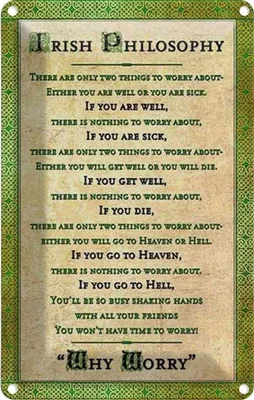 Produktbild von vianmo Blechschild 18x12 cm Irish Philosophy there are only