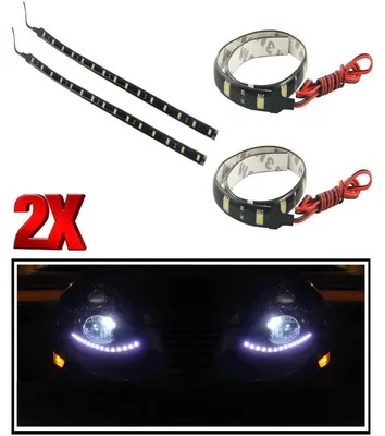 Produktbild von Set mit zwei wasserdichten LED-Streifen – Tagfahrlichter, flexible Bänder, Weißlicht 5050 SMD, 12 V, 30 cm