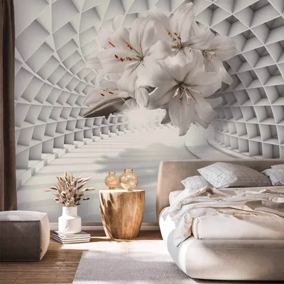 Produktbild von Selbstklebende Folie Fototapete - Flowers in the Tunnel 343x245 cm 3D b-C-0206-a-a