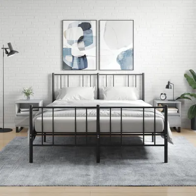 Image de vidaXL Tables de nuit 2 pcs. Gris Sonoma 40x35x50 cm Bois composite