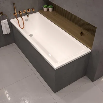 Image de ECOLAM Baignoire rectangulaire 170x70 cm | pieds siphon + silicone