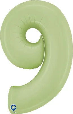 Zdjęcie produktu dla Balon Foliowy Cyfra 9 Satynowa Oliwkowa, 66 cm Grabo
