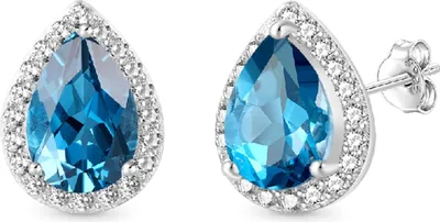 Produktbild von Gnoce Ohrstecker Blautopas Silber IGE185