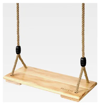 Produktbild von Holzschaukelsitz für Erwachsene mit Edelstahlkarabiner, Kinderschaukel für den Garten, Brettschaukel für Outdoor-Spiele mit höhenverstellbarem Seil, belastbar bis 100 kg