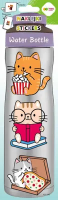 Produktbild von Dekorative Aufkleber Wasserflasche Baby Cats Happy Color