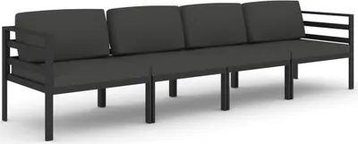 Produktbild von 4-tlg. Garten-Lounge-Set mit Kissen Aluminium Anthrazit