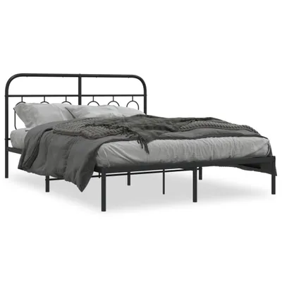 Obrázek produktu pro vidaXL Postel s čelem kovová černá 135x190 cm