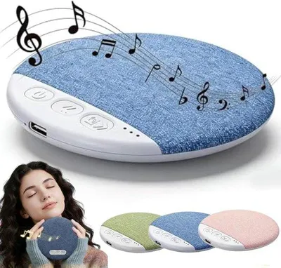 Obrázek produktu pro Reproduktor na spaní s Bluetooth – bílý šum a časovač – plochý design se stereofonní základnou – soukromý reproduktor na spaní pro dospělé i děti – modrý – jediný kus