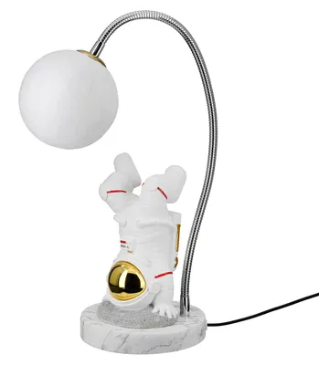 Immagine prodotto di Gilde Tischleuchte (LED), Astronaut, Mond, "Neil", Kunstharz, weiß, VE 1, L. 15 cm, B. 25 cm, H. 42 cm 59244 4063387592441