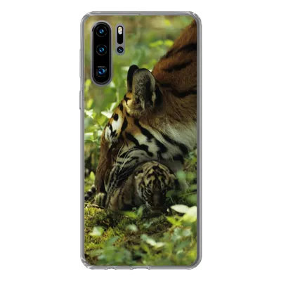 Produktbild von MuchoWow® Handyhülle Schutzhülle Hülle für Huawei P30 Pro Tiger - Pflanzen - Jungtier Silikon Softcase Handy Hülle - Schutzdeckel