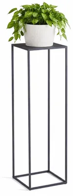 Image de HowHomely | Support pour plantes - Support pour fleurs - Colonne à fleurs - 100 cm - en métal - gris - Tabouret pour plantes - Décoratif
