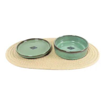 Produktbild von D&D Katzen-Napfset Jasper beige/grün