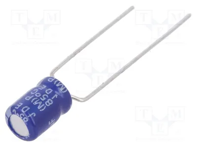 Produktbild von 10x Kondensator: elektrolytisch Ø5x7mm 68uF THT 20% 10VDC  2000h SS1A686M05007PA18