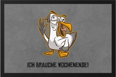 Produktbild von Ich brauche Wochenende Fußmatte Möwe Verrückt Büro Feierabend Lustig