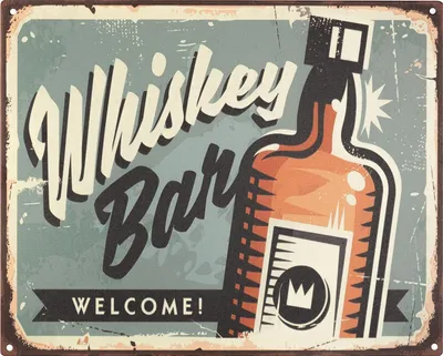 Produktbild von Moritz Blechschild 25 x 20 cm Whiskey Bar Welcome! Deko Metallschild Retro Vintage Retro Sprüche lustig