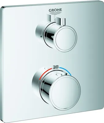 Produktbild von GROHE Thermostat-Brausebatterie Grohtherm 24078, Fertigmontageset für Rapido SmartBox, chrom