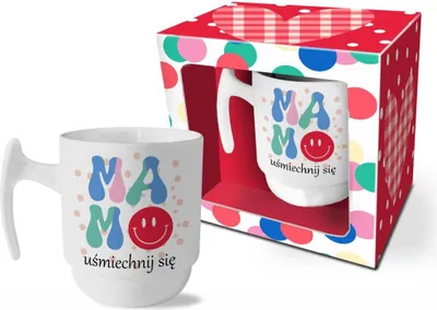 Zdjęcie produktu dla kubek matowy 310ml MAMO UŚMIECHNIJ SIĘ