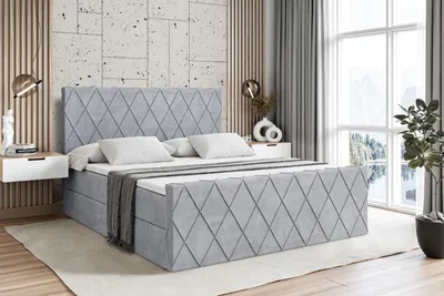 Produktbild von ALTDECOR Boxspringbett mit Fußteil, H4 Matratze und Topper - 160x200 cm - LEPARO-Z - Grau Monolith - Polsterbett mit Bettkasten und Lattenrost, Bett mit Stauraum