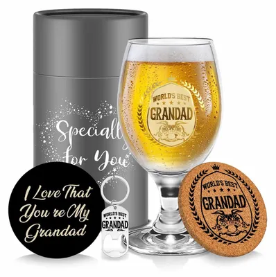 Image de Verre à bière personnalisé pour hommes - Cadeau pour grand-père et pour les fêtes