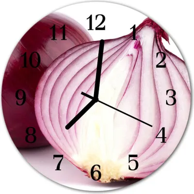 Produktbild von Glasuhr Wanduhr Küchenuhr Echt-Glas 30fi cm Zwiebel rot