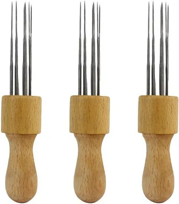 Immagine prodotto di Set di otto aghi da feltro, aghi da feltro per progetti di bricolage con manico in legno massiccio.