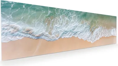 Produktbild von Glasbild 120x40cm in XXL für Wohnzimmer, Schlafzimmer Motiv Meereswellen