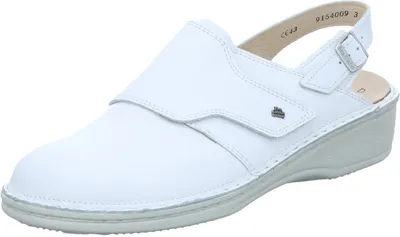 Produktbild von Finn Comfort Assuan Clog, Nappa (Glattleder), weiss, Klettverschluss und Fersenriemen 2525-001000 38
