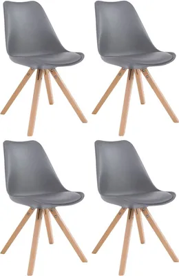 Produktbild von 4er Set Stühle Toulouse Kunstleder Natura Square grau