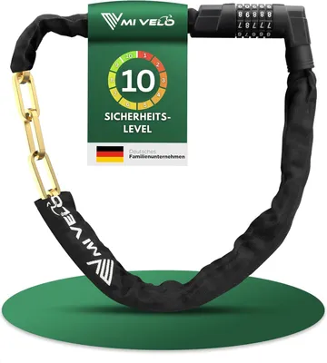 Produktbild von Kettenschloss 85 cm, 8 mm Stahl, für E-Bike, Zahlenschloss