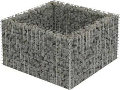 Obrázek produktu pro Gabionový vyvýšený záhon pozinkovaná ocel 90 x 90 x 50 cm