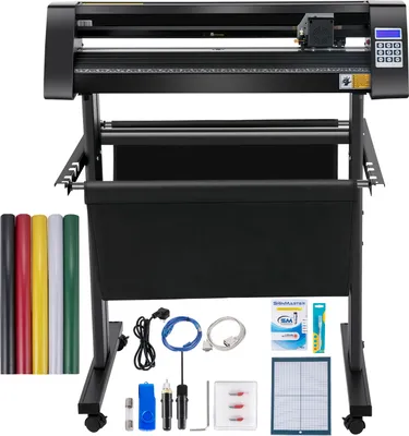 Produktbild von SucceBuy 720 mm Vinylschneider, LED-Bildschirmplotter mit halbautomatischem optischem Auge, kompatibel mit SignMaster-Software, Windows-System, inklusive Ständer
