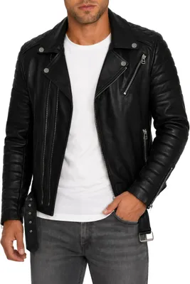 Produktbild von Reichstadt Herren Slim Fit Echtleder Jacke  RS001LUX Black M