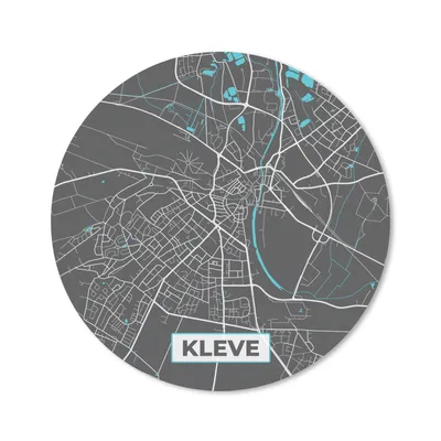 Produktbild von MuchoWow® Mauspad Mousepad Karte - Kleve - Blau - Stadtplan - Deutschland 50x50 cm - Mousepads - Maus Mat - Pad - Mausunterlage - Vinyl