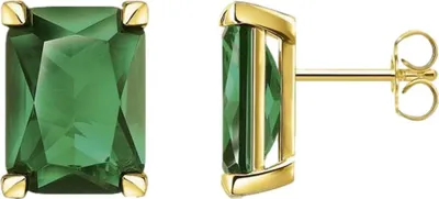 Produktbild von THOMAS SABO Ohrstecker "Grüner Stein" Silber vergoldet H2167
