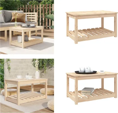 Zdjęcie produktu dla vidaXL Stolik ogrodowy 82,5x50,5x45 cm z litego drewna sosnowego - Stolik ogrodowy - Stoły ogrodowe - Stolik na patio - Ogrodowy stolik kawowy