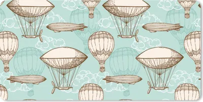 Produktbild von MuchoWow® Schreibtischunterlage Vintage - Luftballon - Kinder - Muster 80x40 cm - XXL Mauspad - Gaming Mauspad