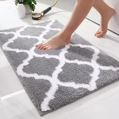 Produktbild von Famanu Antirutsch-Badematten-Set, weiche hochflorige Badezimmer- und Toilettenteppiche - 2-teilig